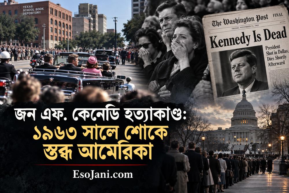 জন এফ. কেনেডি হত্যাকাণ্ড: ১৯৬৩ সালের ডালাসের ঘটনা ও শোকে স্তব্ধ আমেরিকা