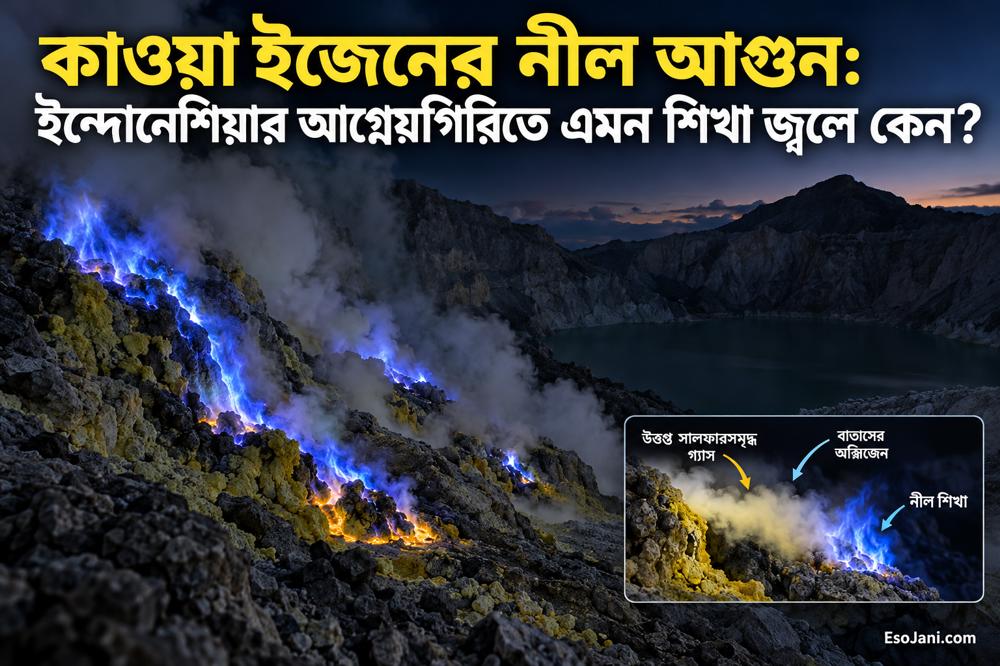 কাওয়া ইজেনের নীল আগুন: ইন্দোনেশিয়ার আগ্নেয়গিরিতে এমন শিখা জ্বলে কেন?