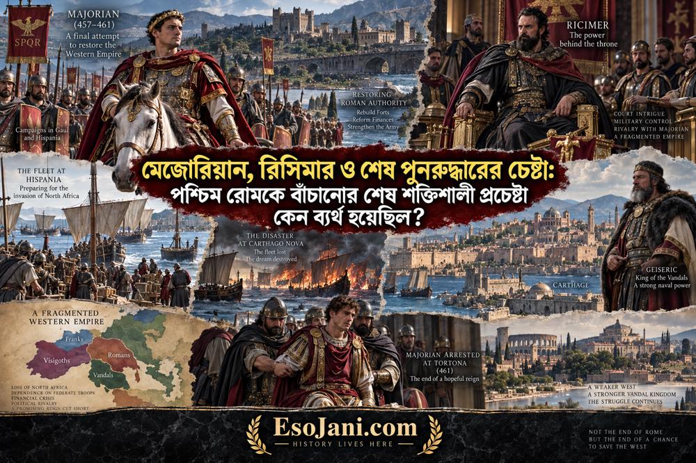 মেজোরিয়ান, রিসিমার ও শেষ পুনরুদ্ধারের চেষ্টা: পশ্চিম রোমকে বাঁচানোর শক্তিশালী প্রচেষ্টা কেন ব্যর্থ হয়েছিল?