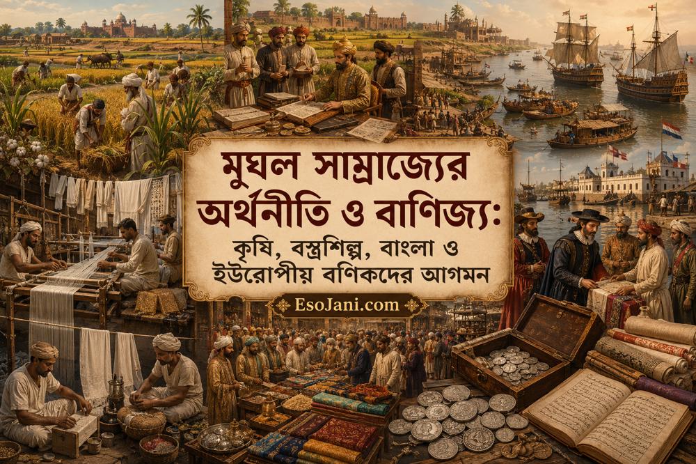 মুঘল সাম্রাজ্যের অর্থনীতি ও বাণিজ্য: কৃষি, বস্ত্রশিল্প, বাংলা ও ইউরোপীয় বণিকদের আগমন