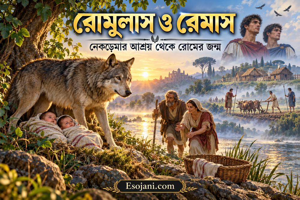 রোমুলাস ও রেমাস: নেকড়ের দুধে বেঁচে যাওয়া দুই ভাই ও রোমের জন্ম