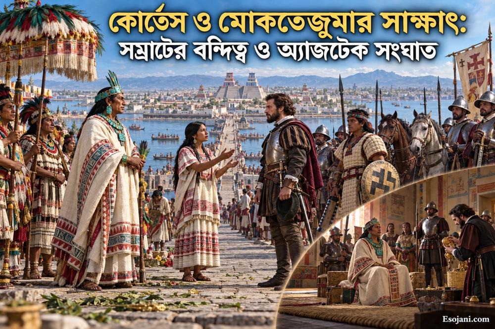 কোর্তেস ও মোকতেজুমার সাক্ষাৎ: সম্রাটের বন্দিত্ব ও অ্যাজটেক সংঘাত