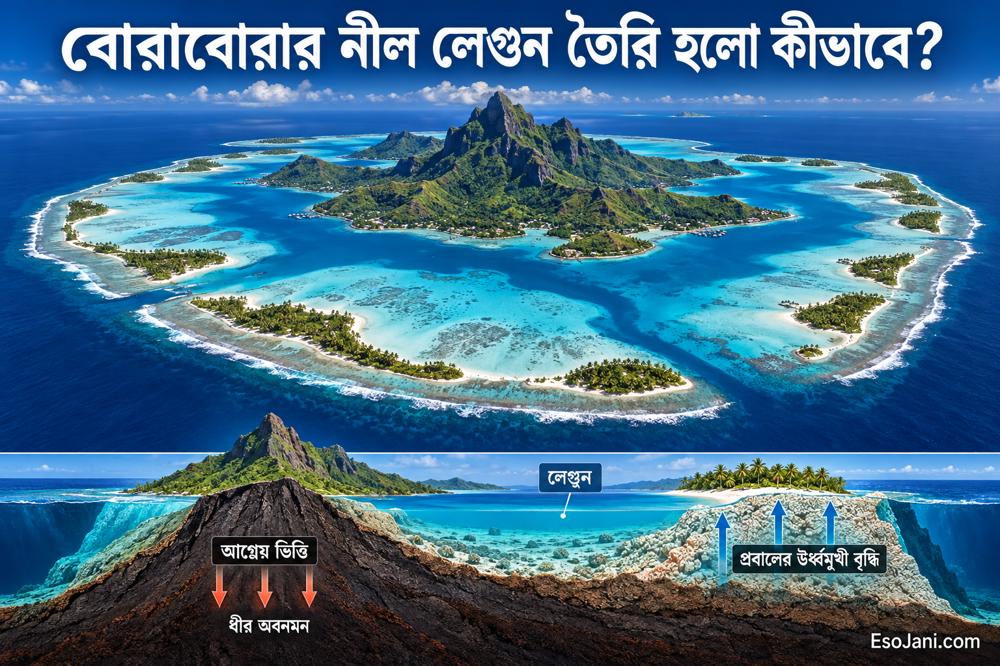 বোরাবোরার নীল লেগুন কীভাবে তৈরি হলো? আগ্নেয় দ্বীপ ও প্রবালপ্রাচীরের ইতিহাস