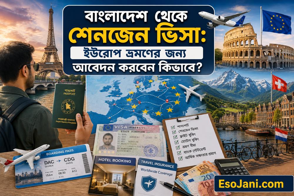 বাংলাদেশ থেকে শেনজেন ভিসা: ইউরোপ ভ্রমণের জন্য আবেদন করবেন কীভাবে?