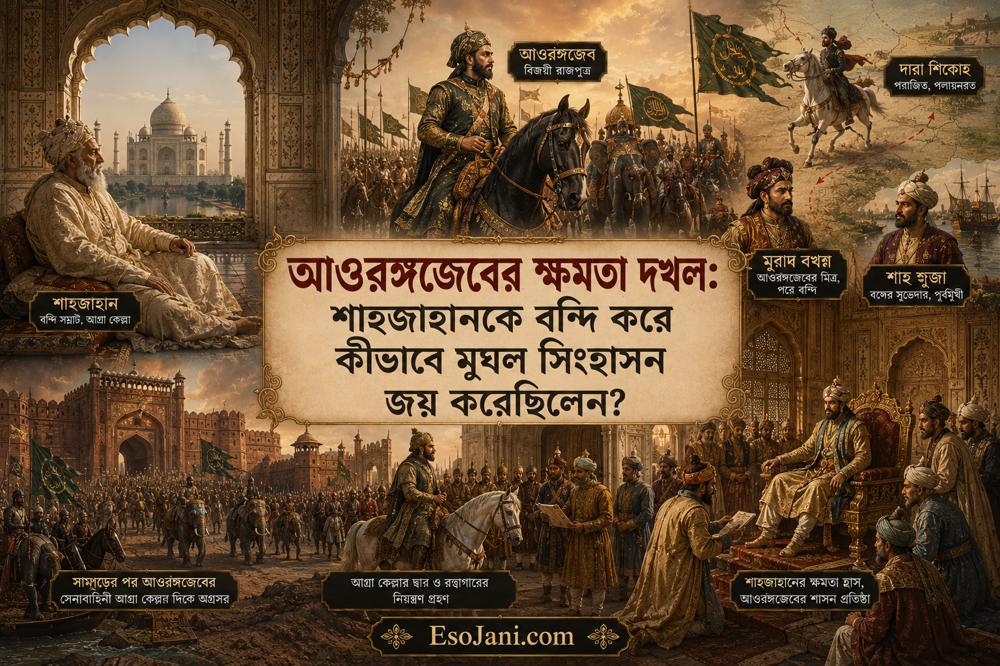 আওরঙ্গজেবের ক্ষমতা দখল: শাহজাহানকে বন্দি করে কীভাবে মুঘল সিংহাসন জয় করেছিলেন?