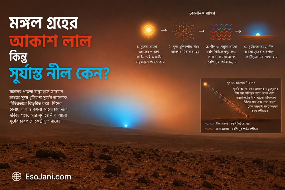 মঙ্গল গ্রহের আকাশ লাল কিন্তু সূর্যাস্ত নীল কেন? ধুলোময় আকাশের বিস্ময়কর বিজ্ঞান