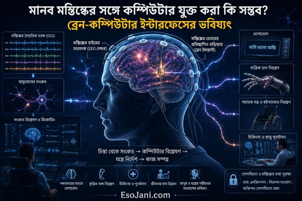 মানব মস্তিষ্কের সঙ্গে কম্পিউটার যুক্ত করা কি সম্ভব? ব্রেন-কম্পিউটার ইন্টারফেসের ভবিষ্যৎ