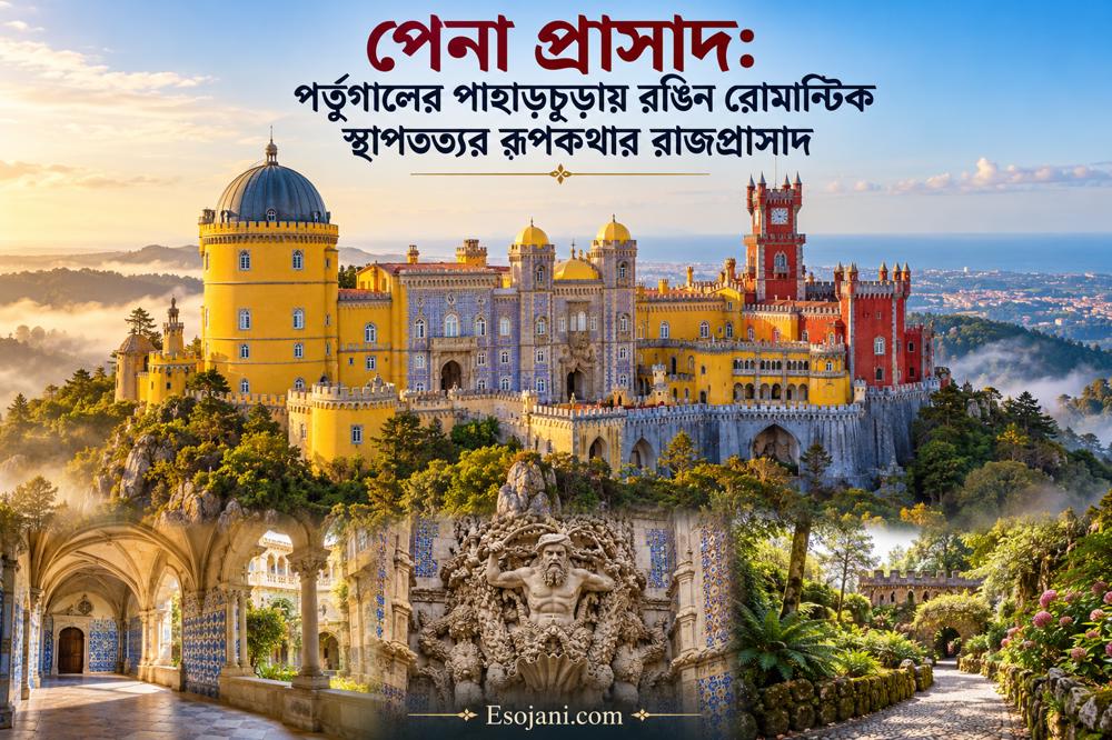 পেনা প্রাসাদ: পর্তুগালের পাহাড়চূড়ায় রঙিন রোমান্টিক স্থাপত্যের রূপকথার রাজপ্রাসাদ
