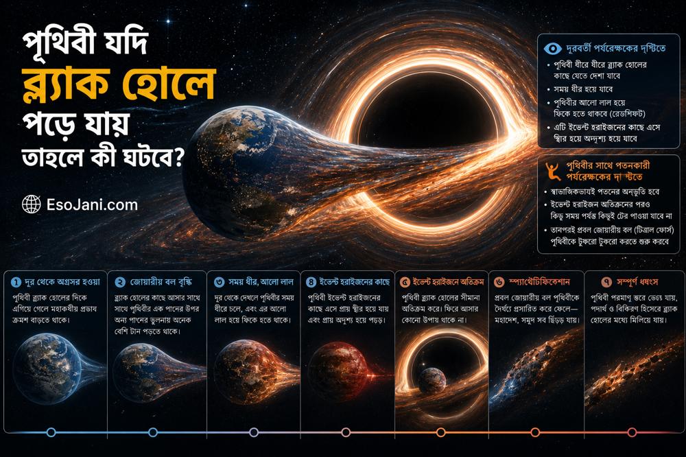 পৃথিবী যদি ব্ল্যাক হোলে পড়ে যায় তাহলে কী ঘটবে? শেষ মুহূর্তের বৈজ্ঞানিক ব্যাখ্যা