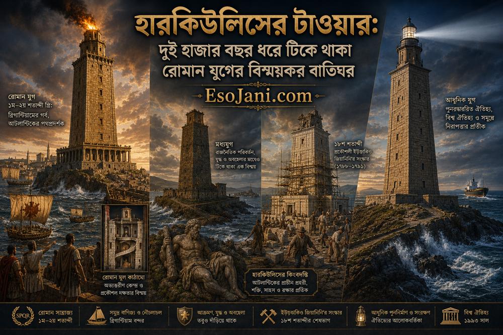 হারকিউলিসের টাওয়ার: দুই হাজার বছর ধরে টিকে থাকা রোমান যুগের বিস্ময়কর বাতিঘর