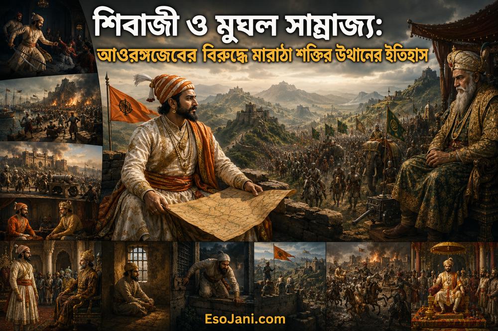 শিবাজী ও মুঘল সাম্রাজ্য: আওরঙ্গজেবের বিরুদ্ধে মারাঠা শক্তির উত্থানের ইতিহাস