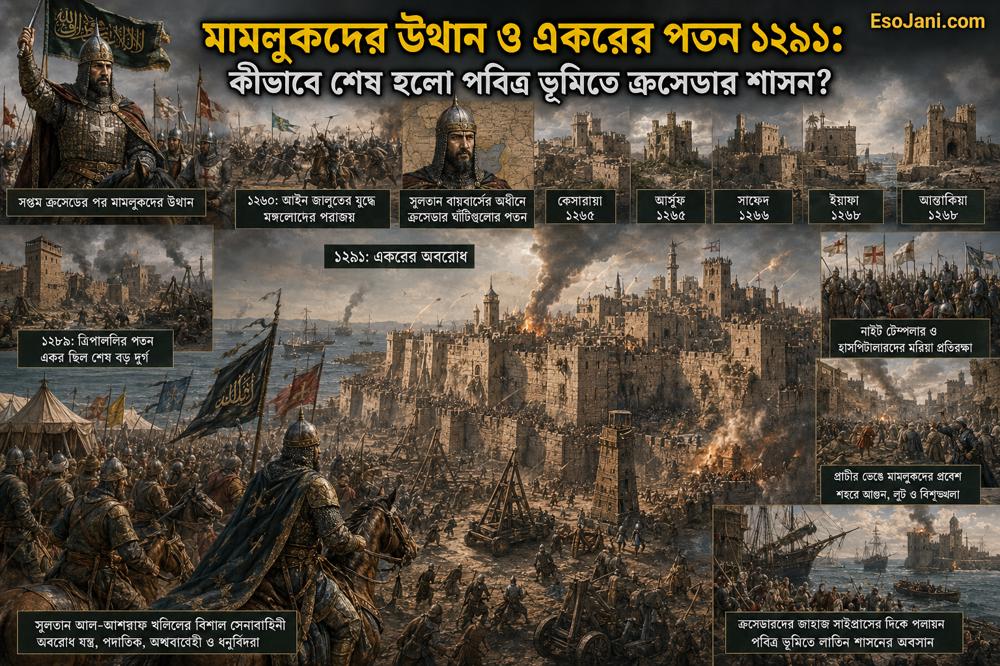 মামলুকদের উত্থান ও একরের পতন ১২৯১: কীভাবে শেষ হলো পবিত্র ভূমিতে ক্রুসেডার শাসন?