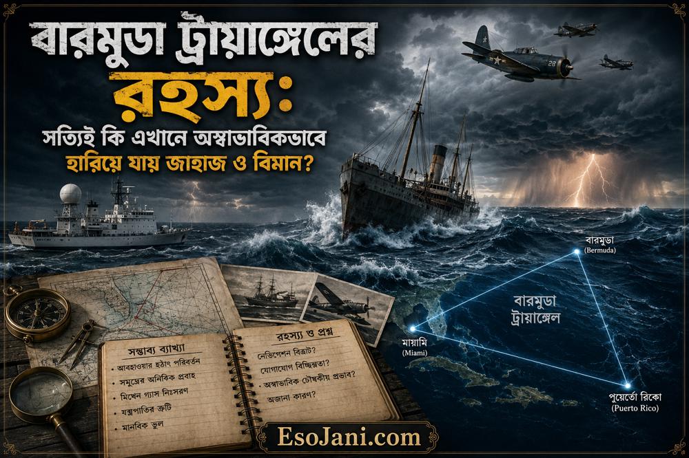 বারমুডা ট্রায়াঙ্গেলের রহস্য: সত্যিই কি এখানে অস্বাভাবিকভাবে হারিয়ে যায় জাহাজ ও বিমান?