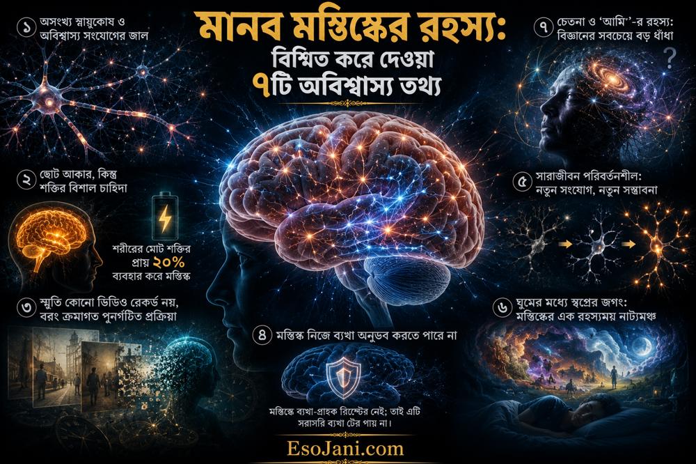 মানব মস্তিষ্কের রহস্য: বিস্মিত করে দেওয়া ৭টি অবিশ্বাস্য তথ্য