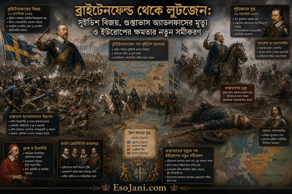 ব্রাইটেনফেল্ড থেকে লুটজেন: সুইডিশ বিজয়, গুস্তাভাস অ্যাডলফাসের মৃত্যু ও ইউরোপের নতুন ক্ষমতার সমীকরণ