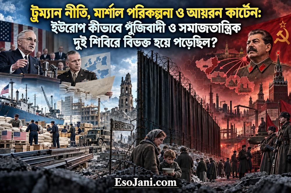 ট্রুম্যান নীতি, মার্শাল পরিকল্পনা ও আয়রন কার্টেন: ইউরোপ বিভক্ত হওয়ার ইতিহাস