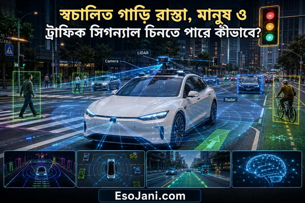স্বচালিত গাড়ি রাস্তা, মানুষ ও ট্রাফিক সিগন্যাল চিনতে পারে কীভাবে? কৃত্রিম বুদ্ধিমত্তার চোখ ও মস্তিষ্কের রহস্য