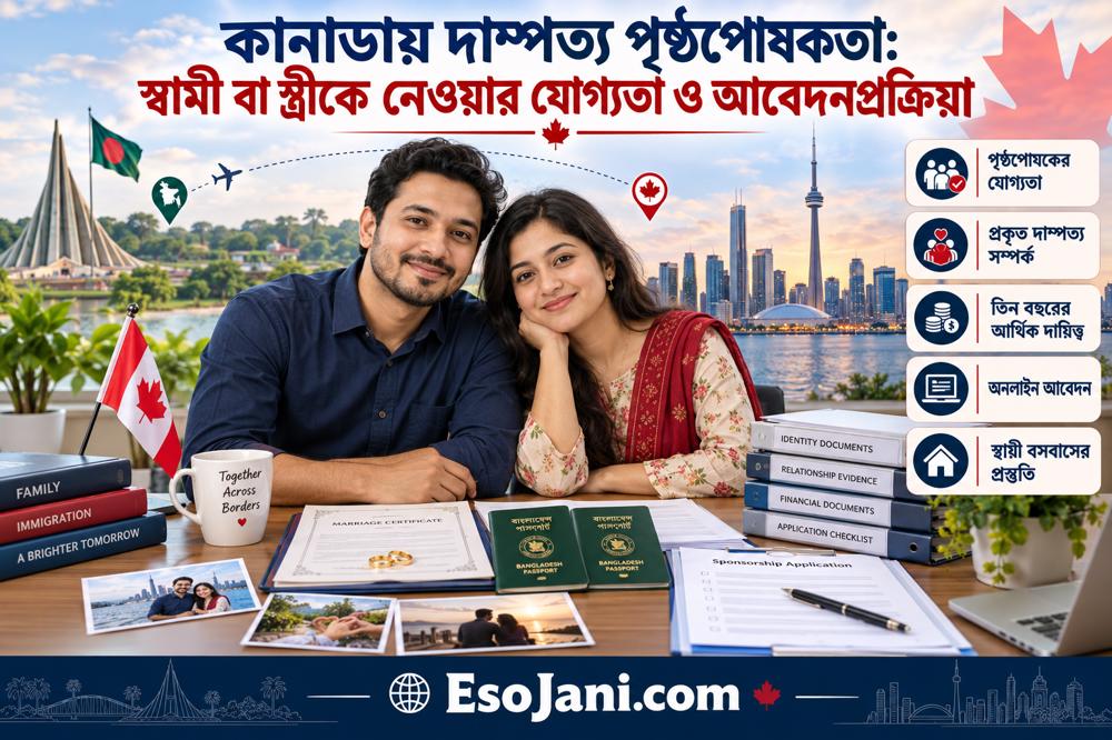 কানাডায় দাম্পত্য পৃষ্ঠপোষকতা: স্বামী বা স্ত্রীকে নেওয়ার যোগ্যতা ও আবেদনপ্রক্রিয়া