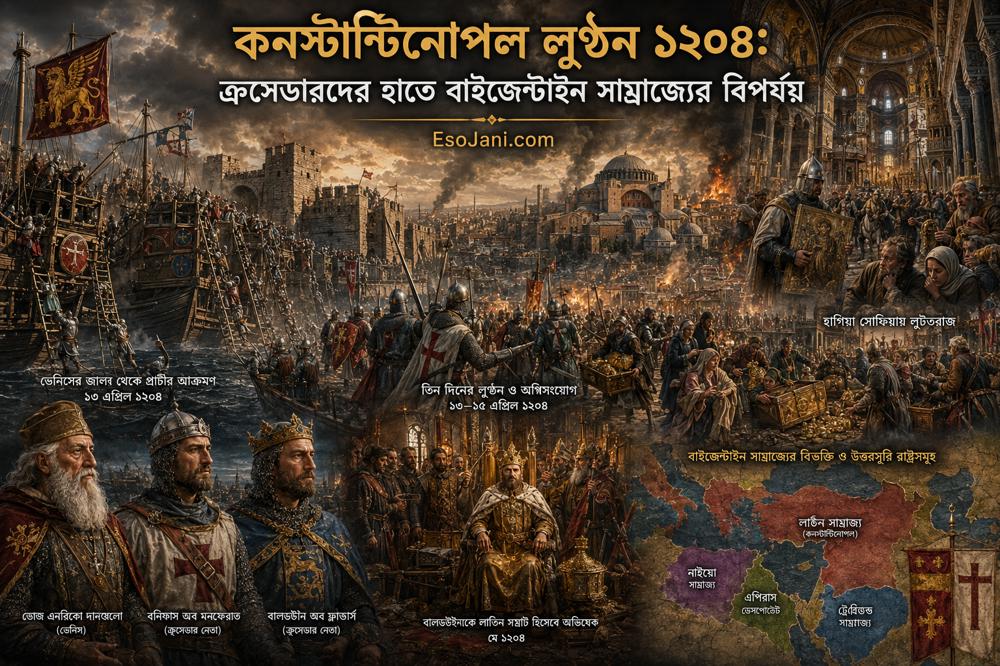 কনস্টান্টিনোপল লুণ্ঠন ১২০৪: ক্রুসেডারদের হাতে বাইজেন্টাইন সাম্রাজ্যের বিপর্যয়