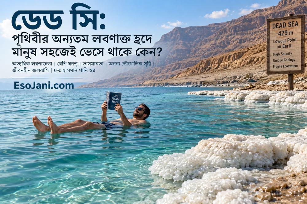 পৃথিবীর অন্যতম লবণাক্ত হ্রদে মানুষ সহজেই ভেসে থাকে কেন?