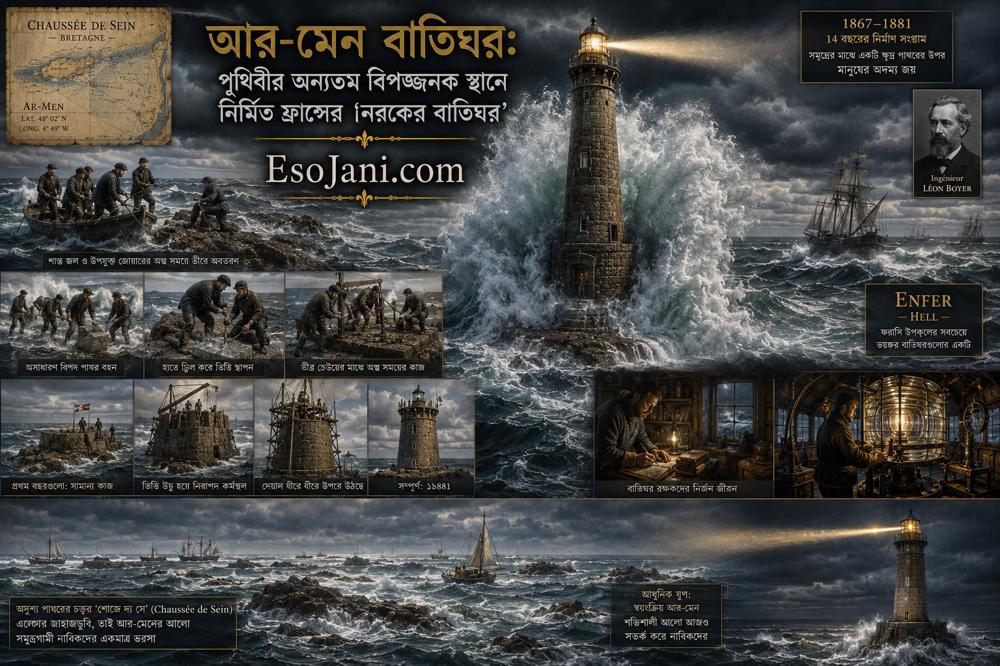 আর-মেন বাতিঘর: পৃথিবীর অন্যতম বিপজ্জনক স্থানে নির্মিত ফ্রান্সের ‘নরকের বাতিঘর’