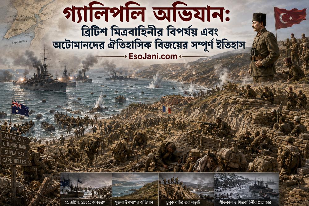 গ্যালিপলি অভিযান: ব্রিটিশ মিত্রবাহিনীর বিপর্যয় ও অটোমানদের ঐতিহাসিক বিজয়ের সম্পূর্ণ ইতিহাস