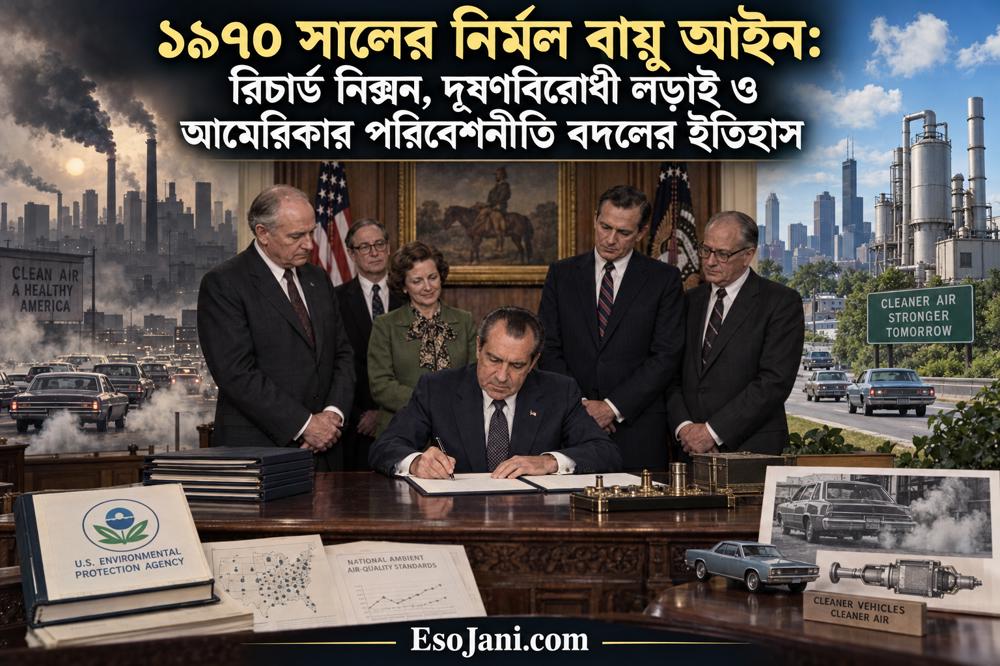 ১৯৭০ সালের নির্মল বায়ু আইন: রিচার্ড নিক্সন, দূষণবিরোধী লড়াই ও আমেরিকার পরিবেশনীতি বদলের ইতিহাস